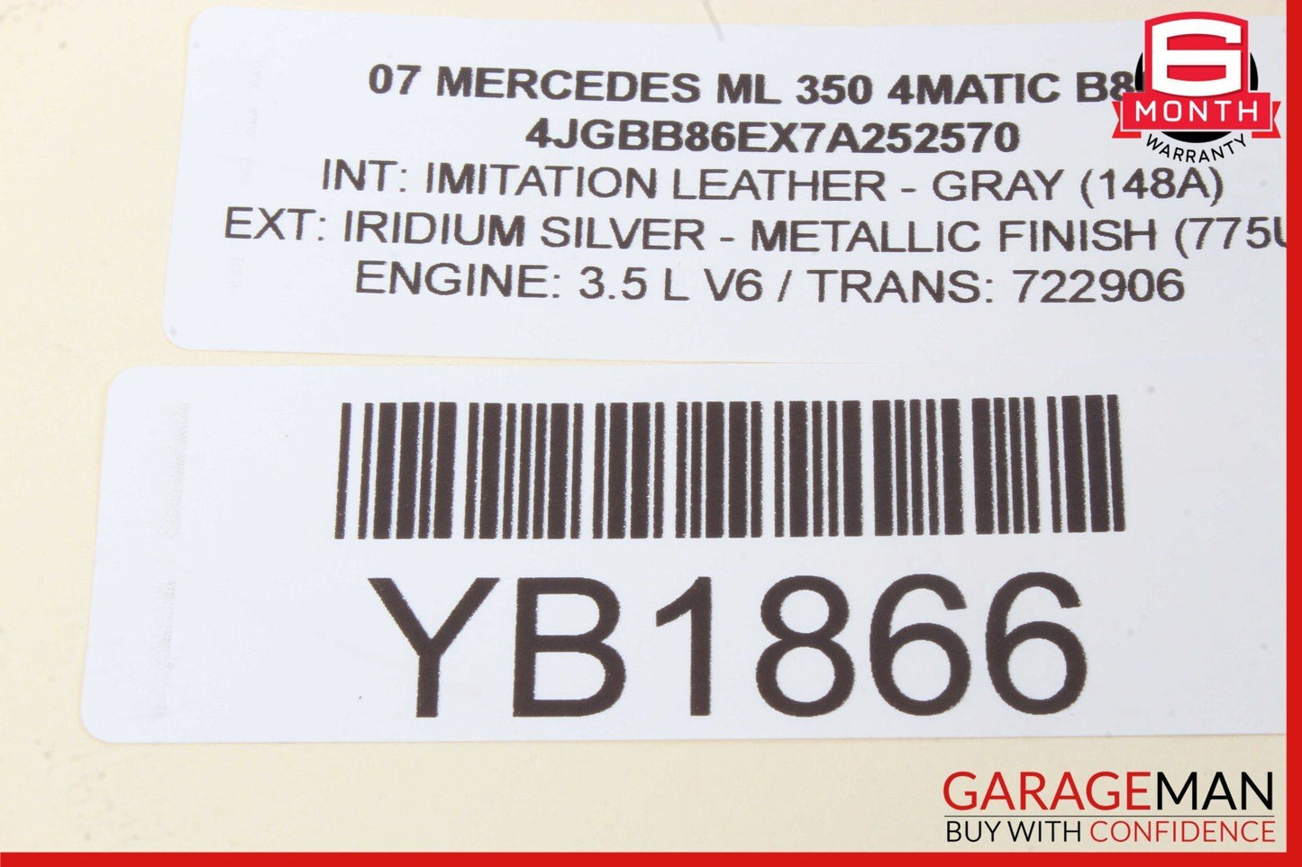 06-08 Mercedes W164 ML350 GL450 Driver Steering Wheel Airbag Air Bag OEM