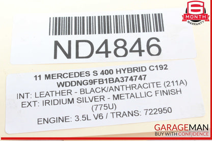05-13 Mercedes W221 S400 Hybrid Front Left Side Engine Timing Chain Cover Plate