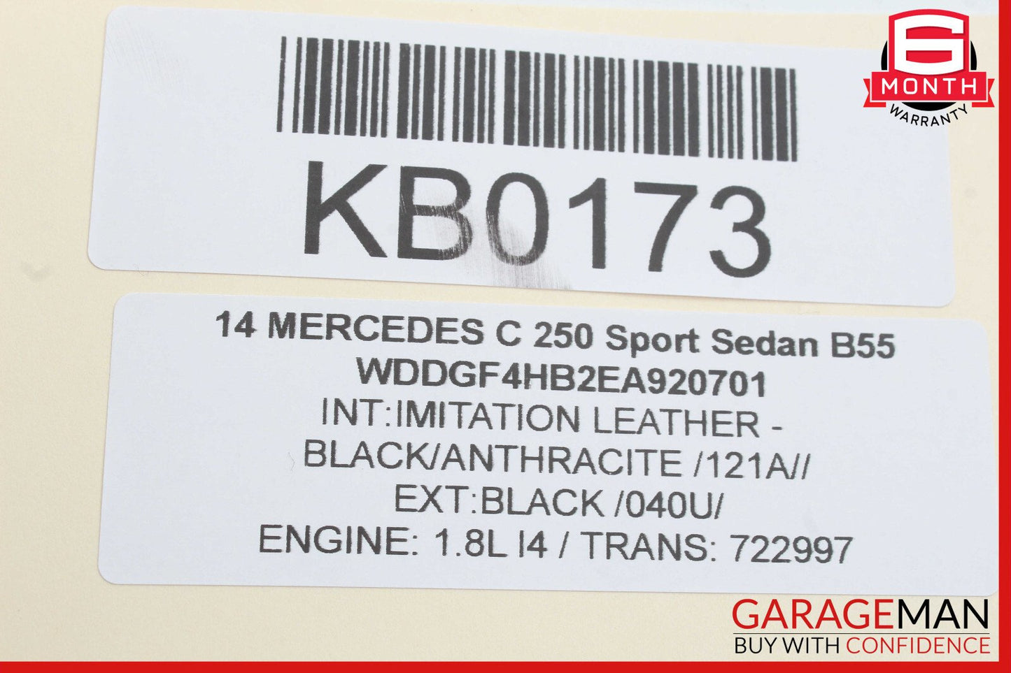 10-16 Mercedes W204 C250 E350 Interior Rear View Mirror Black OEM