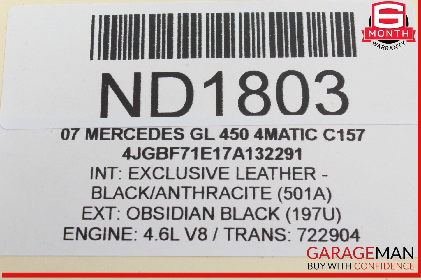 03-12 Mercedes X164 GL450 4MATIC ML500 Front Left Side Seat Control Module OEM