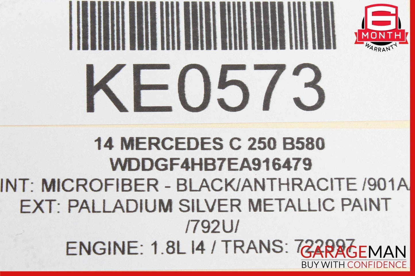 08-17 Mercedes C250 CLS500 E350 E550 Rear Trunk Lid Latch Lock Actuator Assy