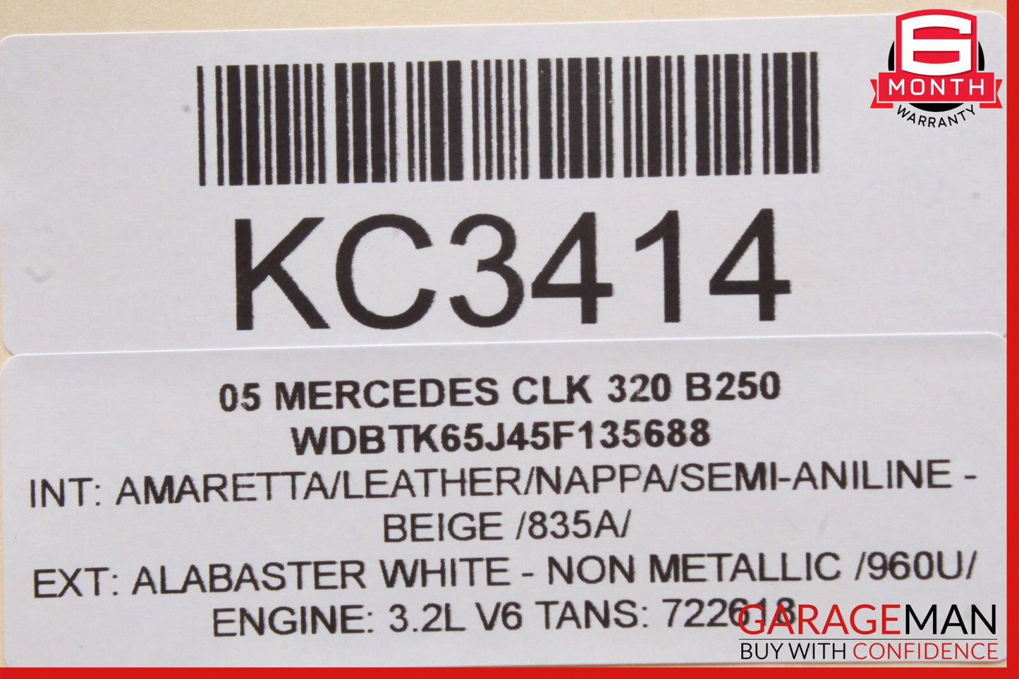 03-12 Mercedes W209 CLK320 Front Left Driver Side Window Regulator Motor OEM