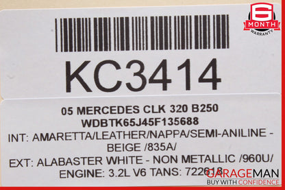 03-12 Mercedes W209 CLK320 Front Left Driver Side Window Regulator Motor OEM
