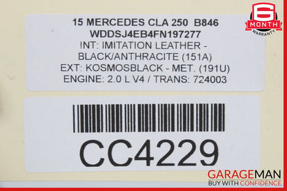 14-18 Mercedes W117 CLA250 Front Left Driver Side Wing Fender Panel Cover Black