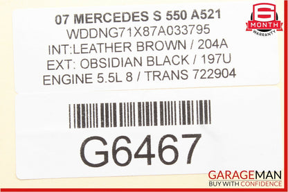 07-09 Mercedes W221 S550 Interior Top Upper Rear View Mirror Gray