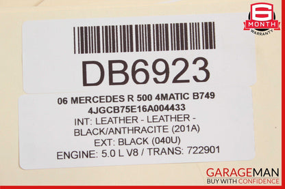 06-10 Mercedes W251 R500 Front Right Top Upper Seat Cushion Cover Anthracite