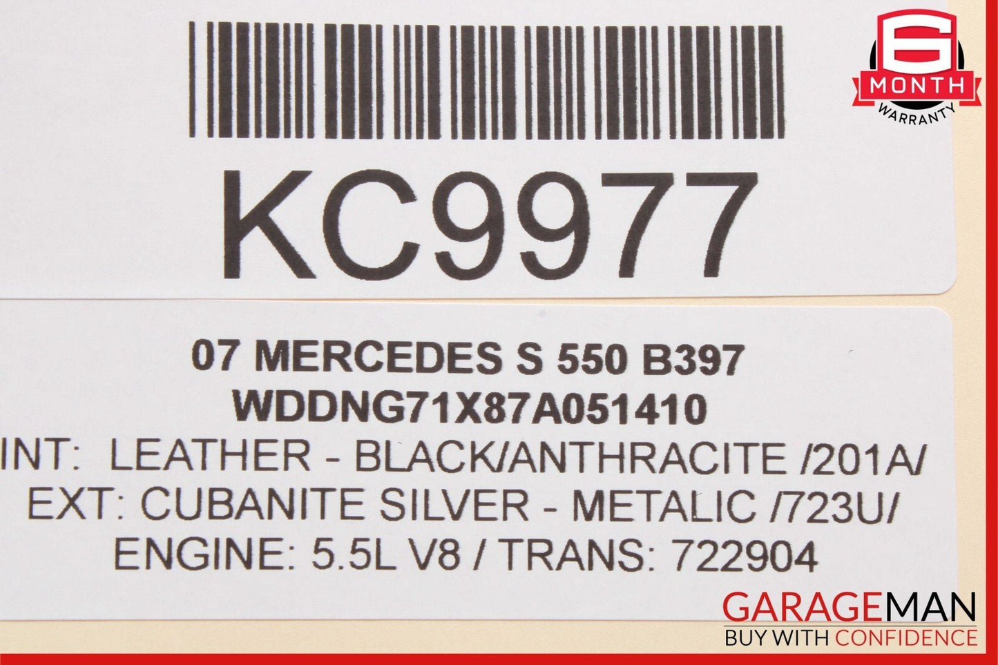 07-13 Mercedes W221 S550 S600 Rear Right Keyless Go Exterior Door Handle OEM