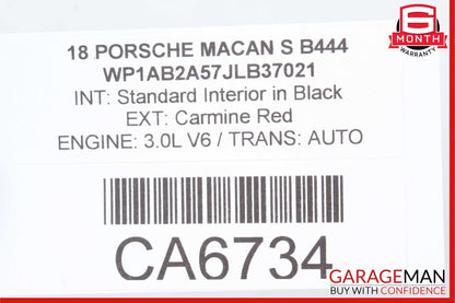 15-23 Porsche Macan S 95 Rear Right Sideskirt Rocker Molding Bracket 95B853538