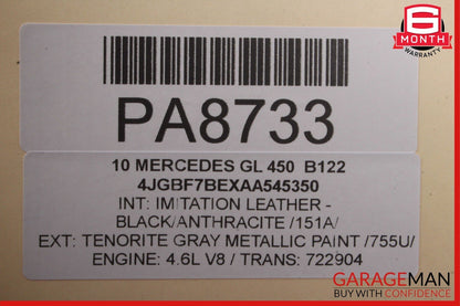 07-12 Mercedes X164 GL450 GL550 GL500 Front Left Top Upper Seat Cushion Black