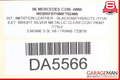 05-07 Mercedes W203 C230 C350 Front Right Side Top Upper Seat Cushion Black OEM