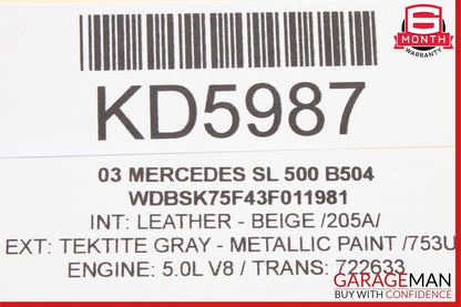 03-06 Mercedes R230 SL500 SL600 Front Right Side Exterior Door Handle OEM