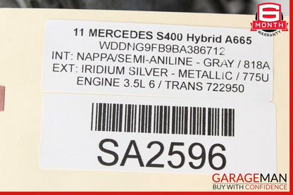 10-13 Mercedes W221 S400 Hybrid 7G-Tronic Automatic Transmission 722950 OEM 110k
