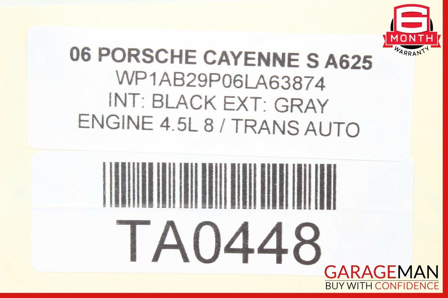 03-10 Porsche Cayenne 955 957 Front Left Side Interior Top Roof Grab Handle Gray