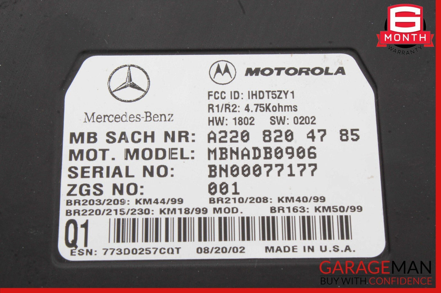 98-12 Mercedes R230 SL500 ML500 Voice Phone Communication Control Module OEM