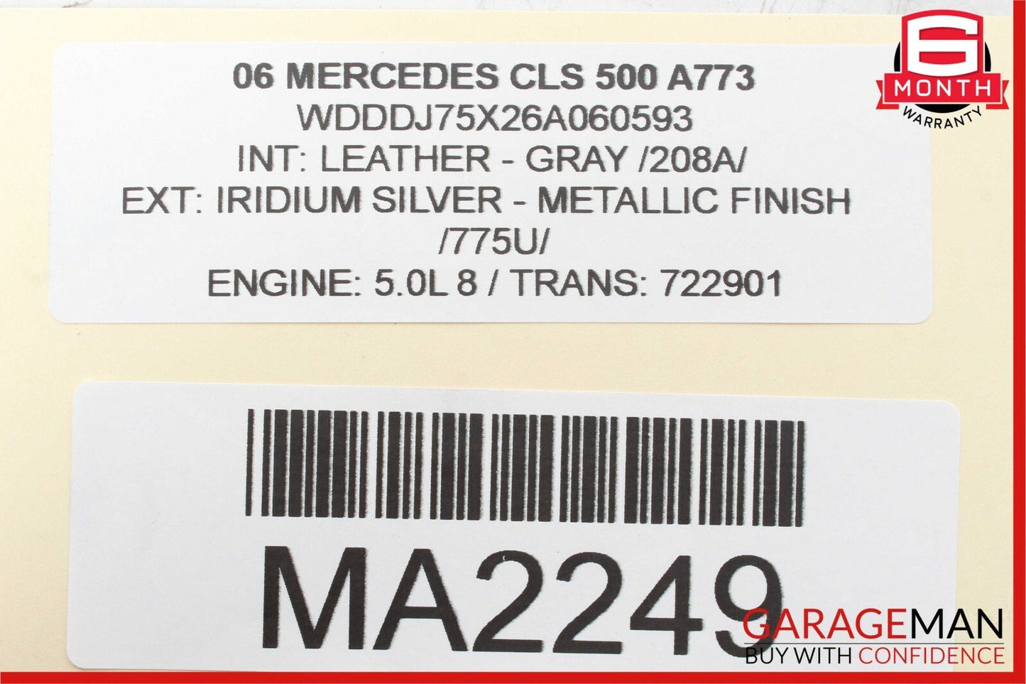 06-11 Mercedes CLS500 Front Right Side Exterior Door Handle Keyless Go Silver