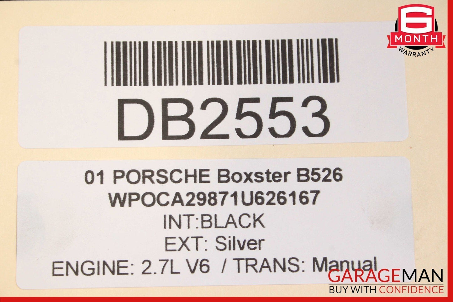 97-04 Porsche Boxster 986 Rear Bumper Reinforcement Bracket Bar Heat Shield Assy