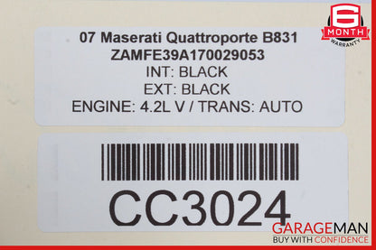 03-13 Maserati Quattroporte M139 Rear Left Side Interior Door Panel Trim Assy