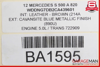 07-13 Mercedes W221 S500 S550 Rear Right or Left Side Door Control Module OEM