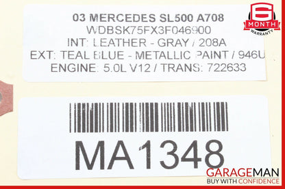 03-11 Mercedes W211 E350 SL500 Rear Left Driver Side Upper Lateral Control Arm