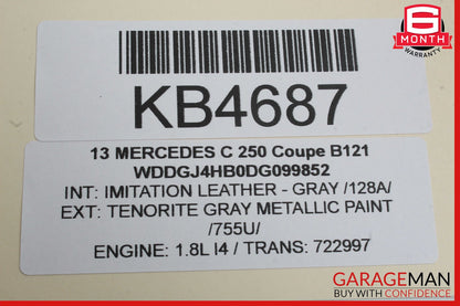 10-17 Mercedes W204 C250 C350 Roof Sun Shade Screen Roller Blind Motor OEM