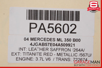 98-05 Mercedes W163 ML350 Base Right Side Rocker Skirt Molding Titanite Red