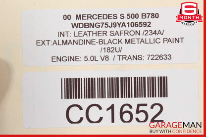 00-02 Mercedes W220 S430 S55 Front Right or Left Top Upper Seat Cushion OEM