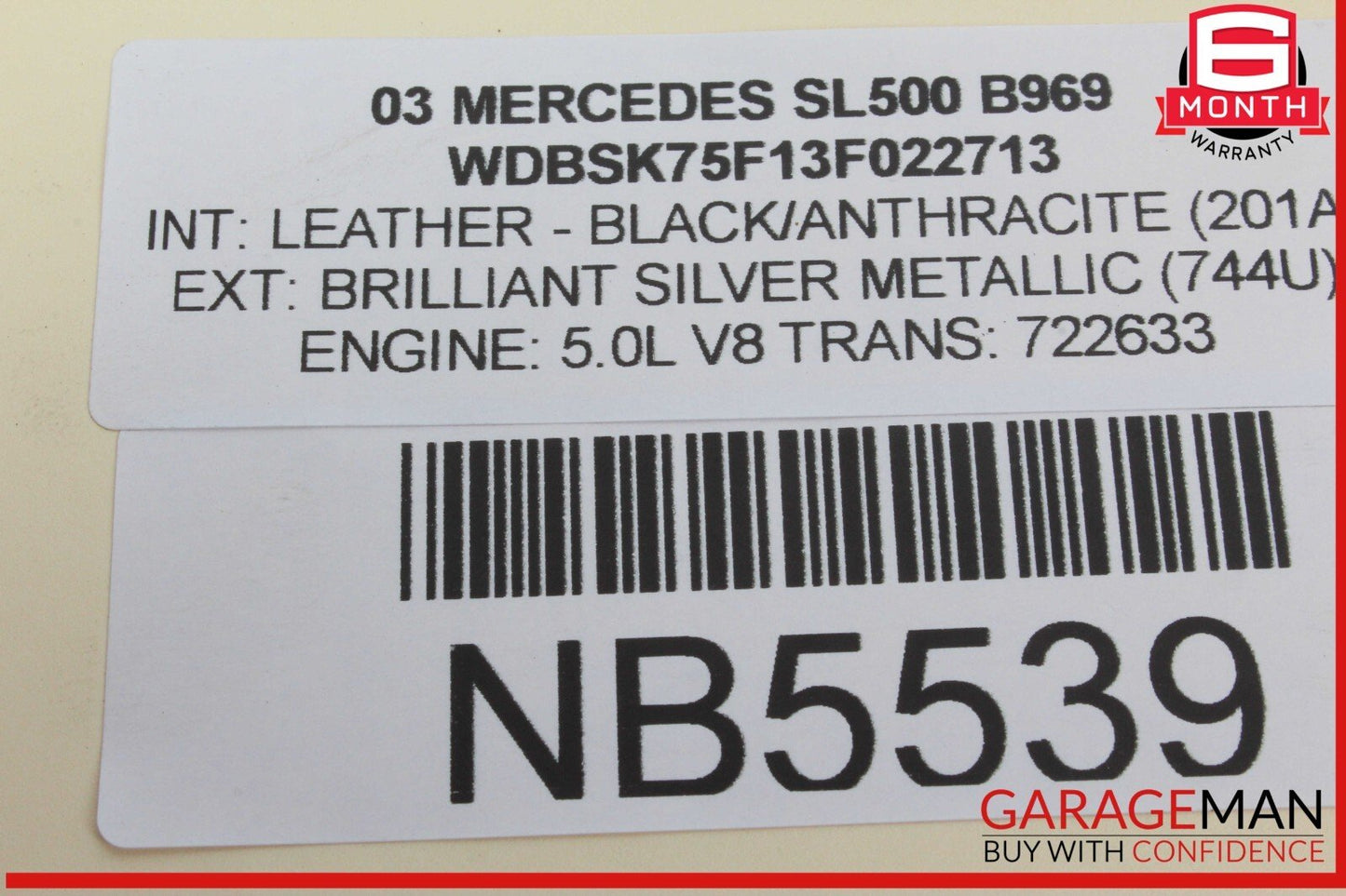 03-12 Mercedes R230 SL500 SL550 SL55 AMG Trunk Lid Lock Latch Handle OEM
