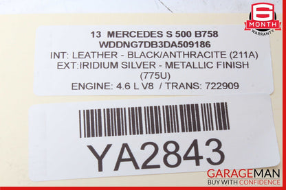 10-13 Mercedes W221 S550 Front Left Side Mirror Door Rear View Iridium Silver