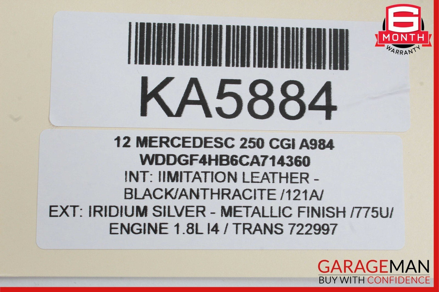 10-13 Mercedes W204 C250 Rear Left Side Exterior Door Handle OEM
