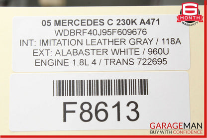 01-07 Mercedes W203 C230 Rear Right Passenger Side Door Window Regulator Motor