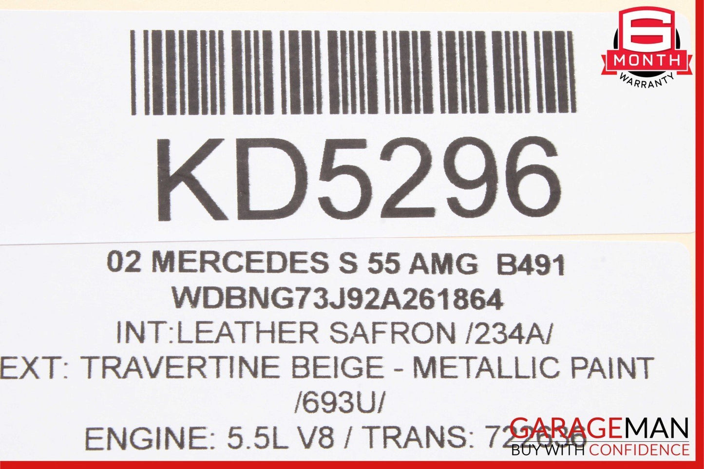 00-06 Mercedes W220 S55 AMG S430 Rear Left Side Exterior Door Handle OEM