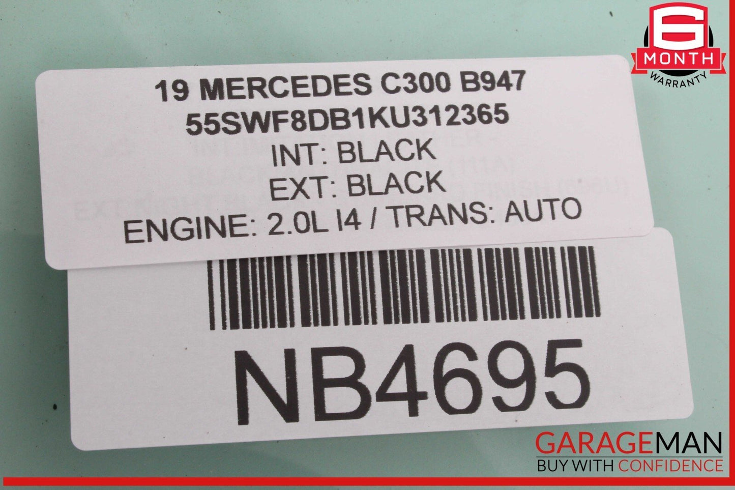 15-21 Mercedes W205 C300 C400 Rear Right Side Door Window Glass OEM