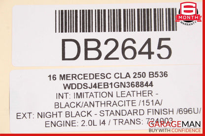 14-18 Mercedes W117 CLA250 Front Bumper Reinforcement Impact Crash Bracket Rebar