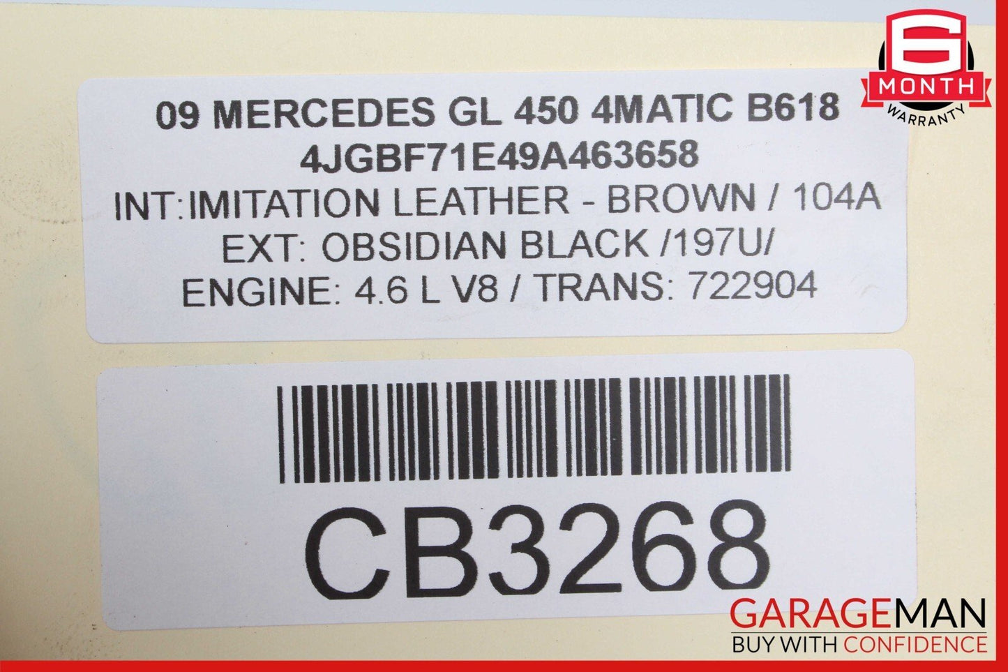 07-12 Mercedes X164 GL450 GL350 GL550 Front Lower Radiator Support Bracket Panel