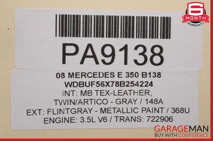 07-09 Mercedes W211 E350 Front Right Side Complete Interior Door Panel Grey