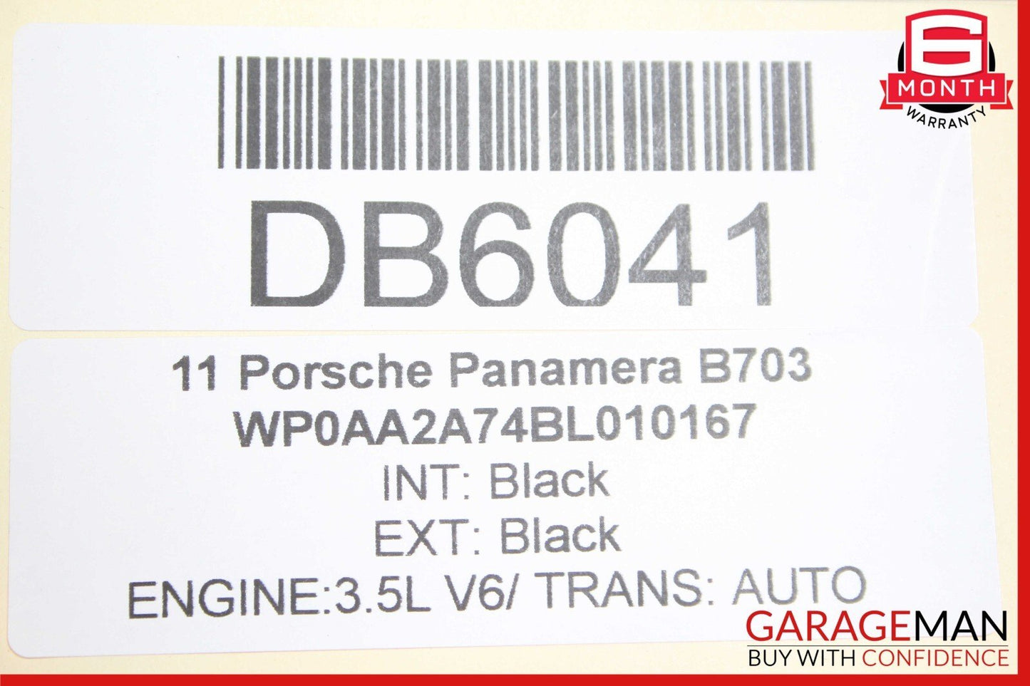 10-16 Porsche Panamera 970 Rear Left Side Exterior Door Shell Frame Black