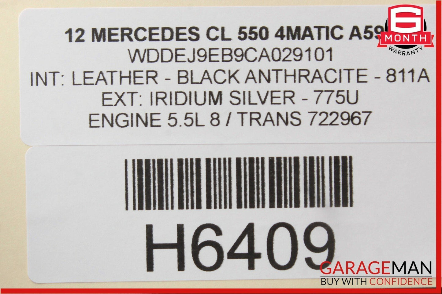 07-14 Mercedes W216 CL550 CL600 Rear Right Door Window Regulator Motor Frame