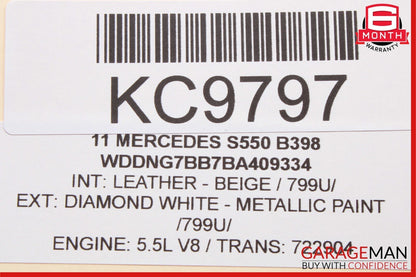 07-14 Mercedes W221 S550 CL550 S500 Dynamic Seats Seat Pressure Vacuum Tank OEM