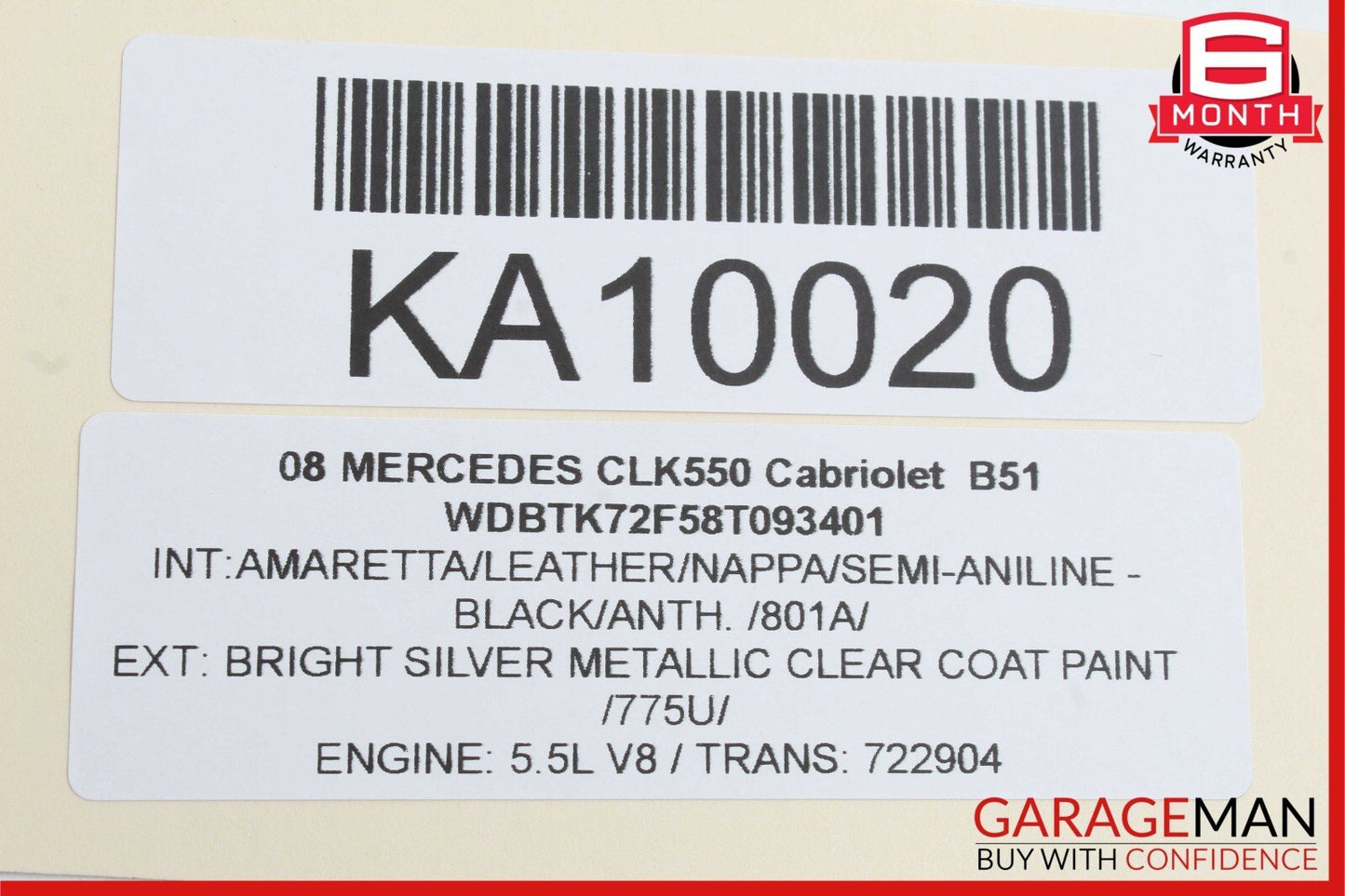 03-09 Mercedes W209 CLK55 AMG Front Right Passenger Door Lock Latch Actuator OEM