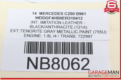 08-14 Mercedes W204 C250 C350 C280 Upper Radiator Core Support Bar Black OEM