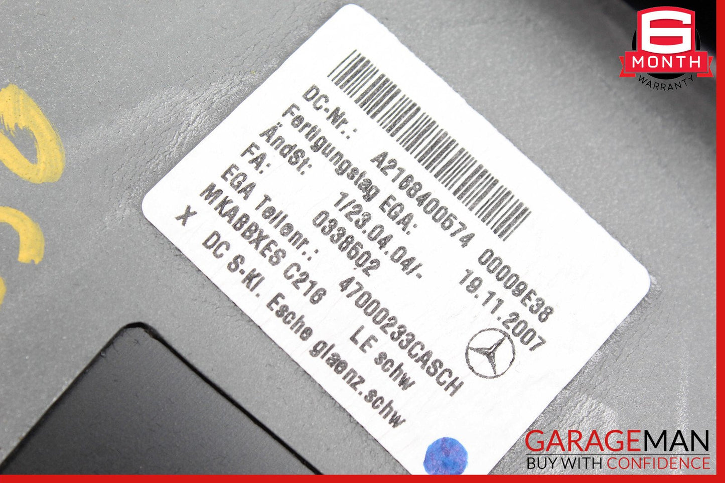 07-10 Mercedes W216 CL550 Center Console Rear Storage Compartment 2168400574 OEM
