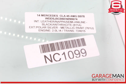 14-18 Mercedes W117 CLA45 AMG Rear Right Passenger Side Door Window Glass OEM