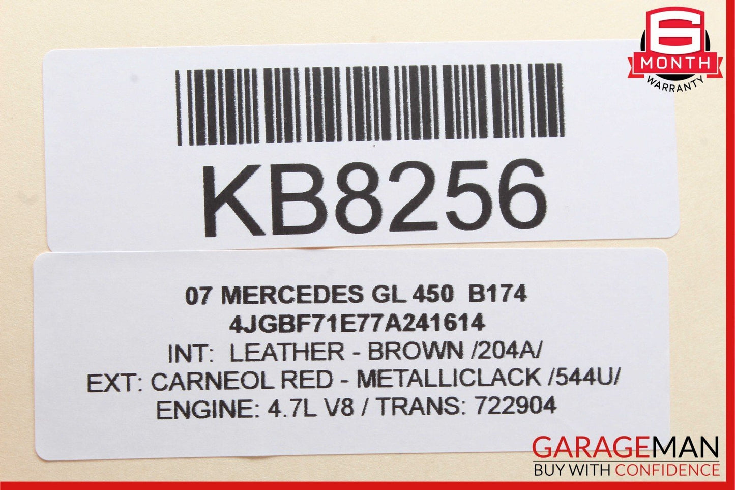 06-13 Mercedes GL450 ML350 R350 Front Right Exterior Door Handle Carneol Red OEM