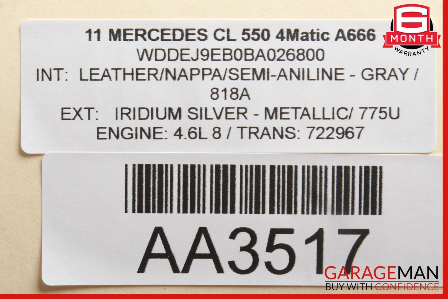 07-13 Mercedes W216 CL550 S550 Front Left Side Dash AC A/C Air Vent Trim Black