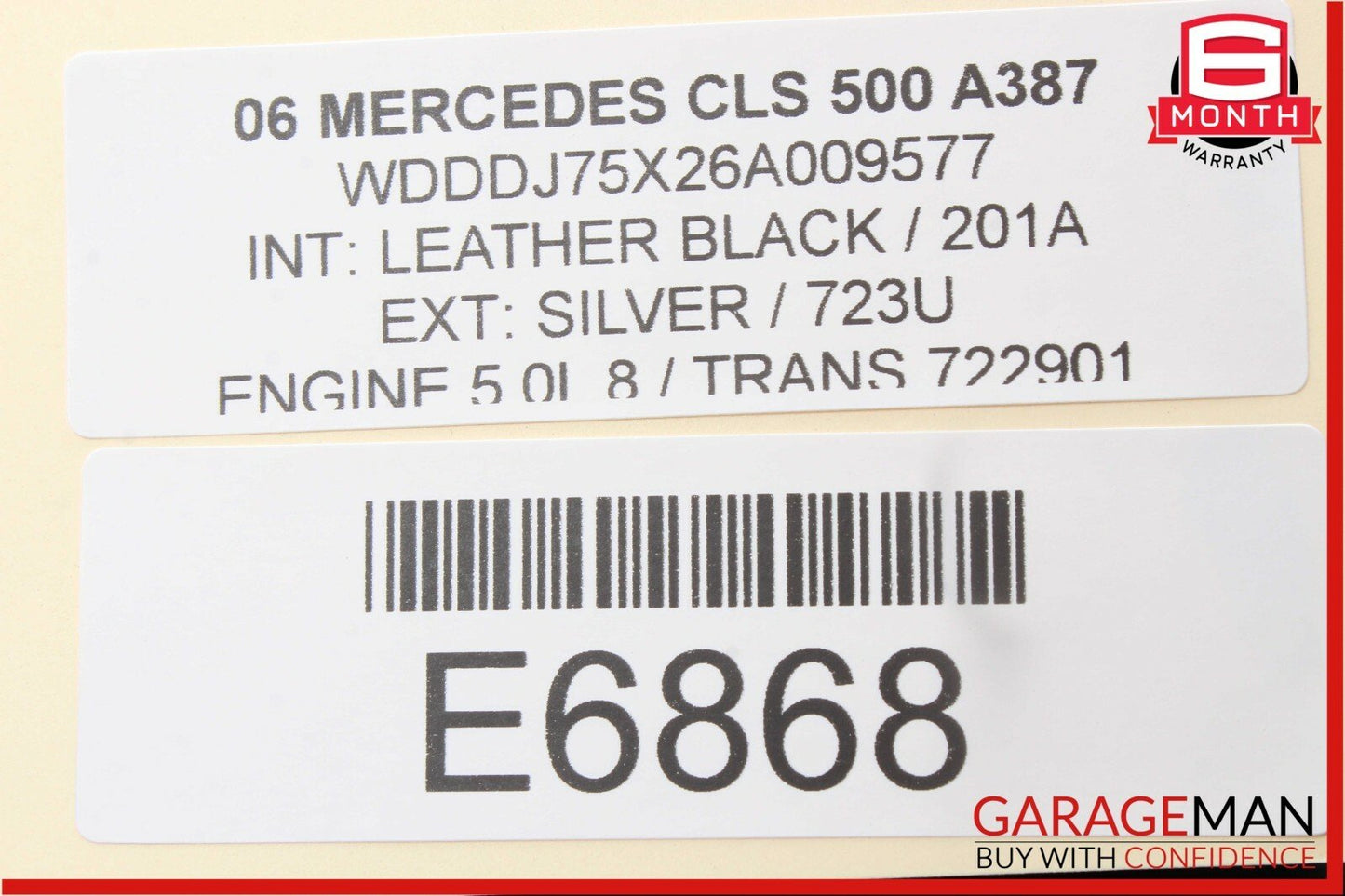 03-11 Mercedes W219 CLS500 E320 Rear Overhead Dome Light Gray 2118202001 OEM