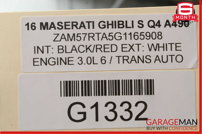 14-17 Maserati Ghibli Rear Right / Left Side Seatbelt Seat Belt Retractor Black