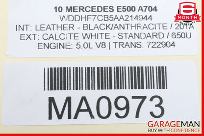 10-16 Mercedes W212 E500 E400 E350 Interior Rear View Mirror Gray 6250327000