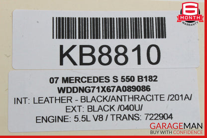 07-09 Mercedes W221 S550 S63 S600 Interior Rear View Mirror Gray OEM