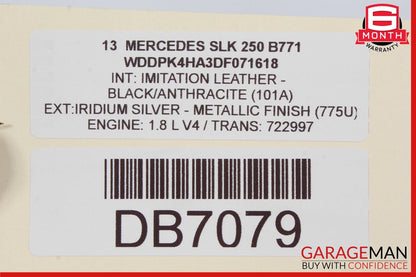 12-16 Mercedes R172 SLK200 SLK250 Front Left Interior Door Panel Assy Black