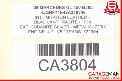 07-12 Mercedes X164 GL550 GL450 Front Left Side Top Upper Seat Cushion Cover